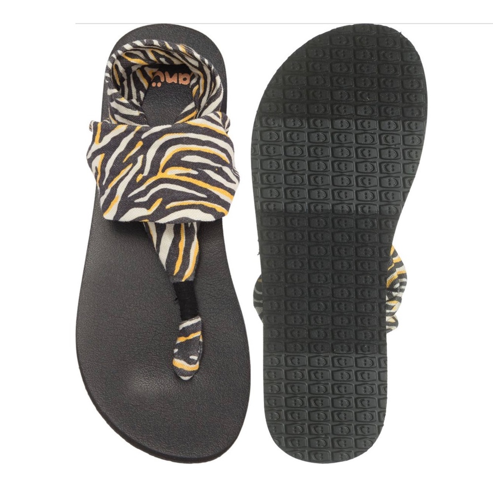 Sanuk Tiger Stripe Slingback Sandal Flip Flops NWT Size 7